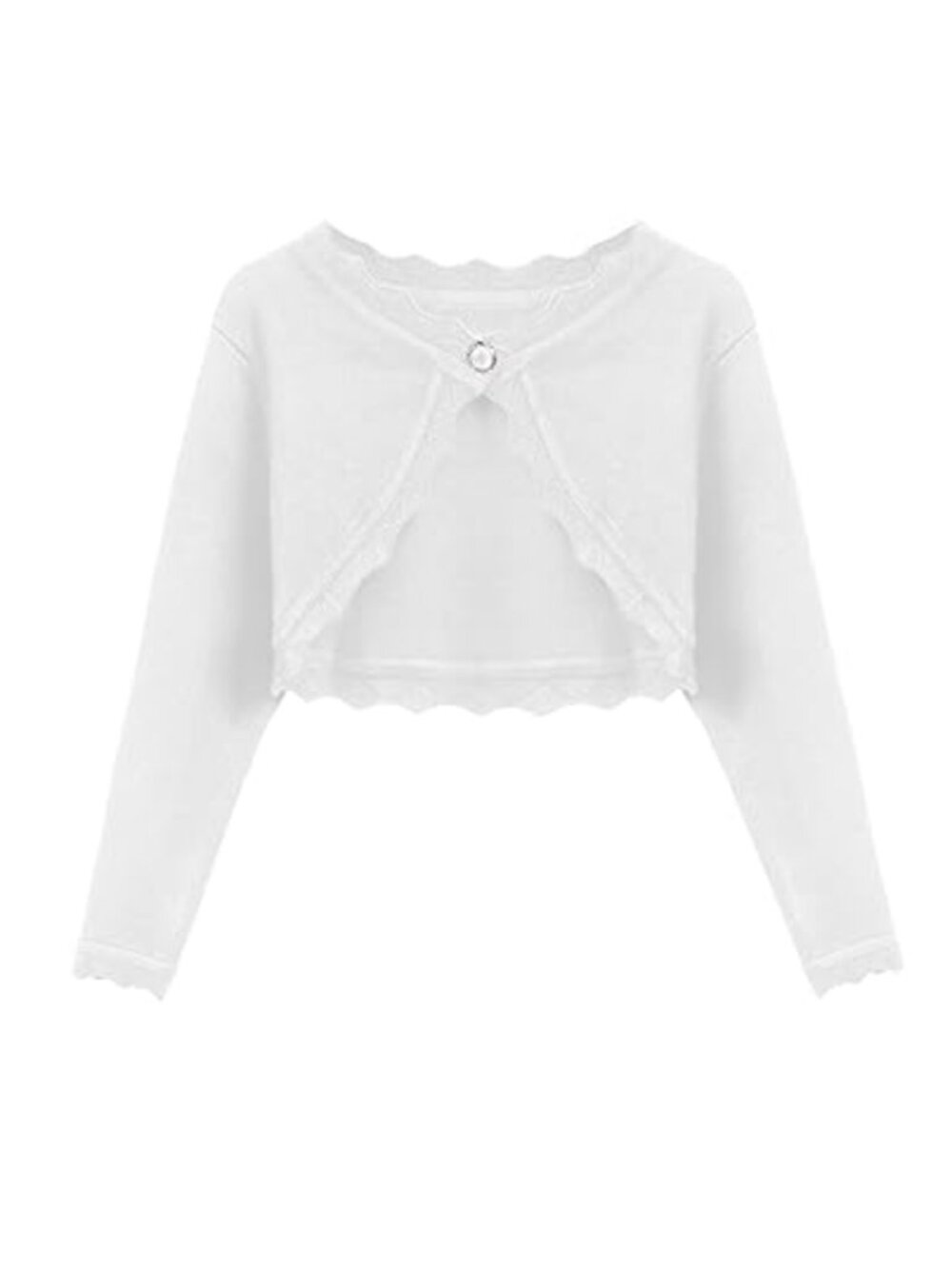 Girls Cropped Bolero Cardigan Long Sleeve Knit Shrug 100% Viscose Kids Sweater